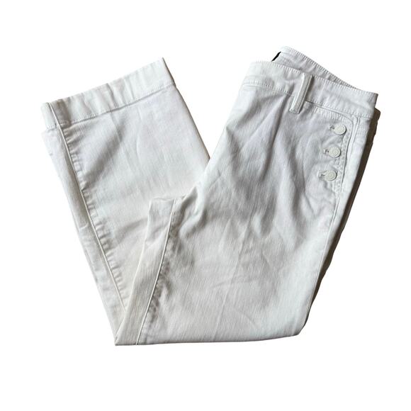 Talbots White Straight Leg Cropped Denim Pants Size 8 Casual Mature Coastal - Picture 8 of 8